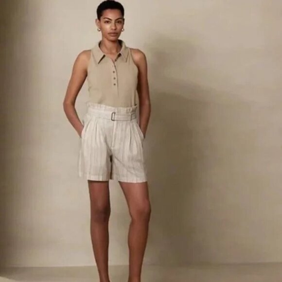 BANANA REPUBLIC Linen Blend Paperbag Short Size 16 - Picture 5 of 7